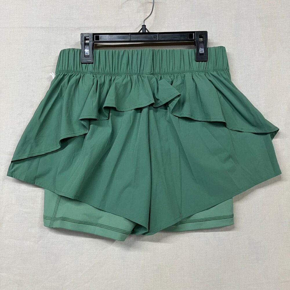 Blogilates Green Athletic Ruffle Shorts - Picture 7 of 13